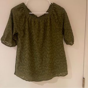 Retrology women’s green half sleeve blouse